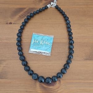 Jay King Midnight Black Chalcedony Beaded Necklace